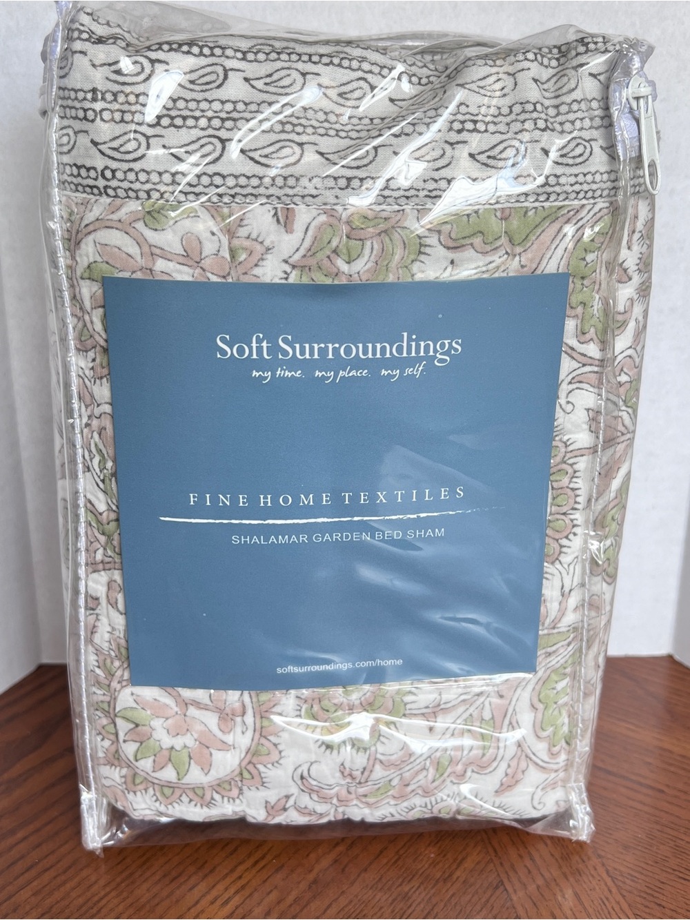 Soft Surroundings Shalamar Garden Bed Sham Pearl Blush KIng NEW